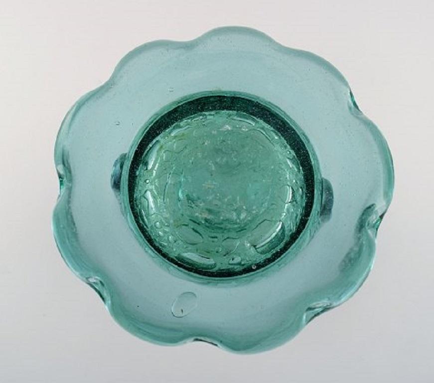 Karin Hammar pour Stockholm Glasbruk, paire de vases en verre d'art turquoise en vente 1