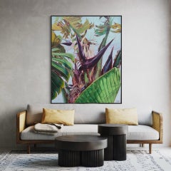 Large Botanical Study Oil Painting "Ikhamanga-XIII Birds of Paradise"