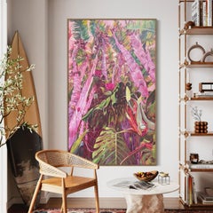 Large Botanical Study Oil Painting "Ikhamanga-XIIV Birds of Paradise Garden"
