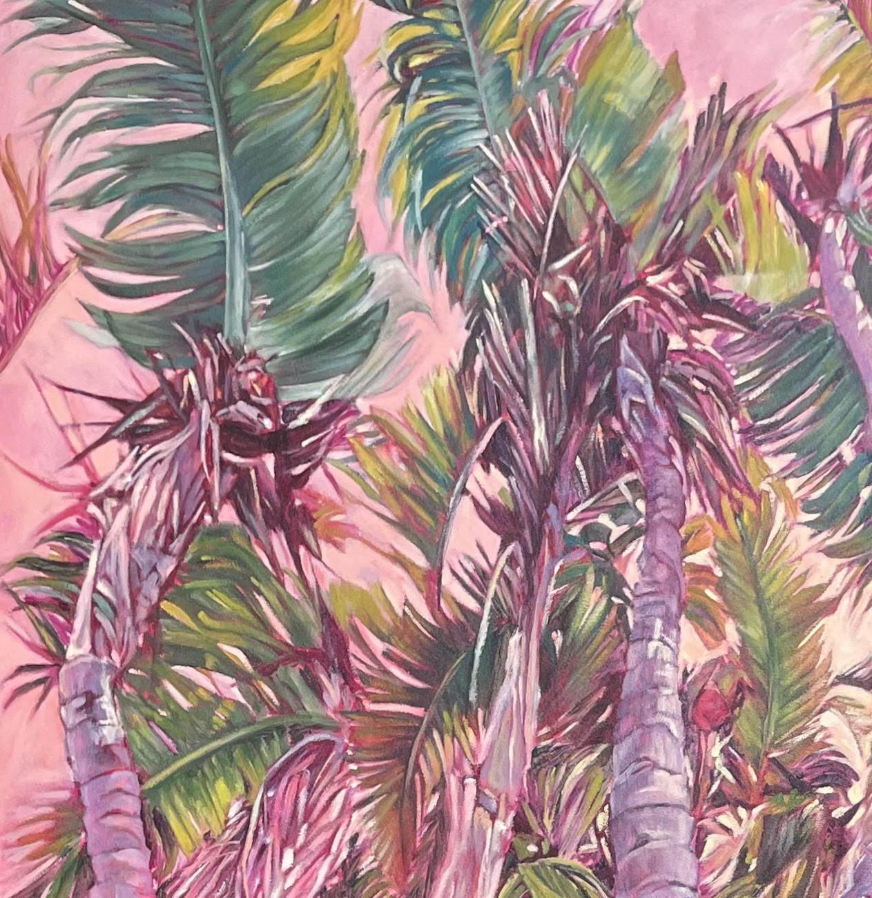 Gran pintura al óleo de estudio botánico 