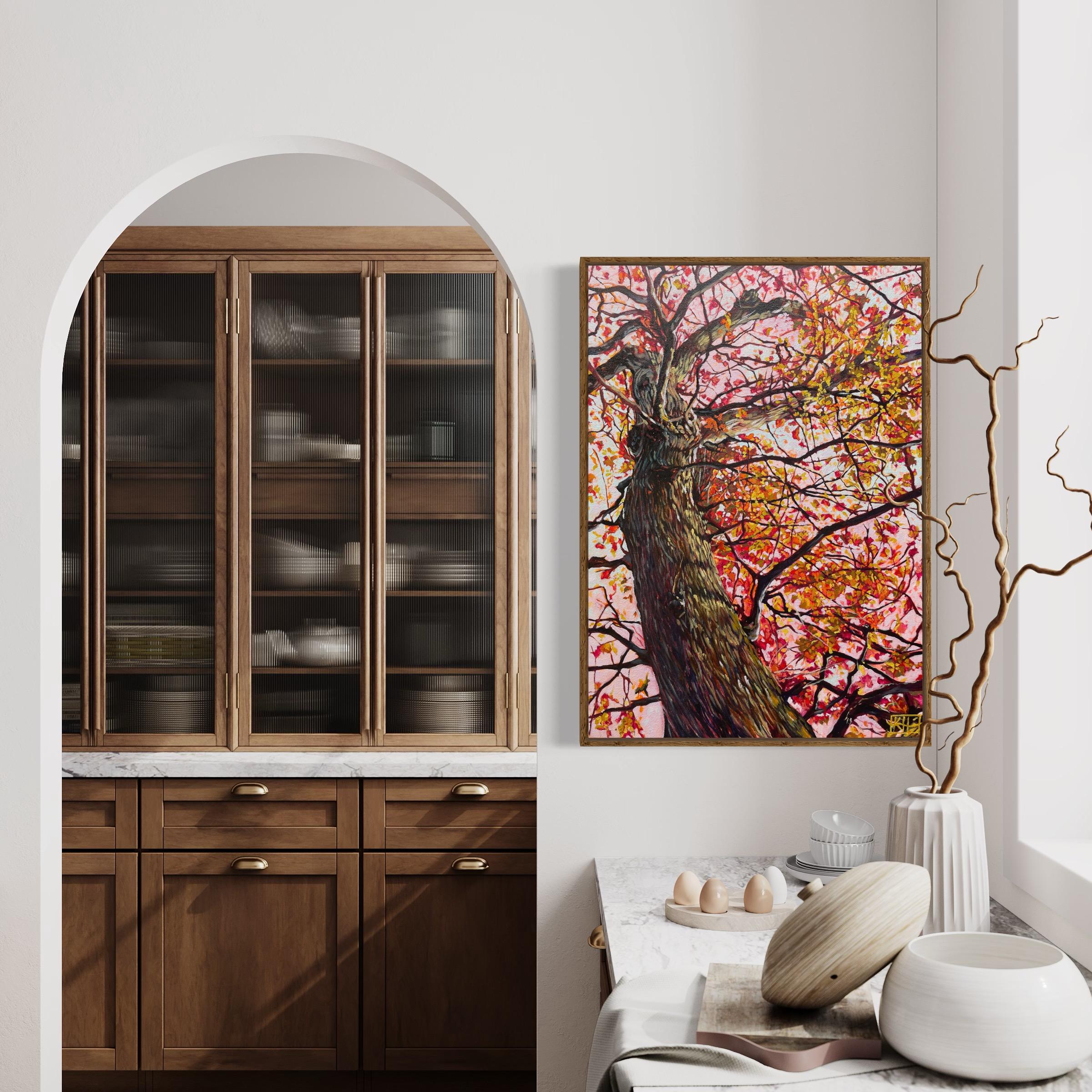 Pink Botanical Study Oil Painting 