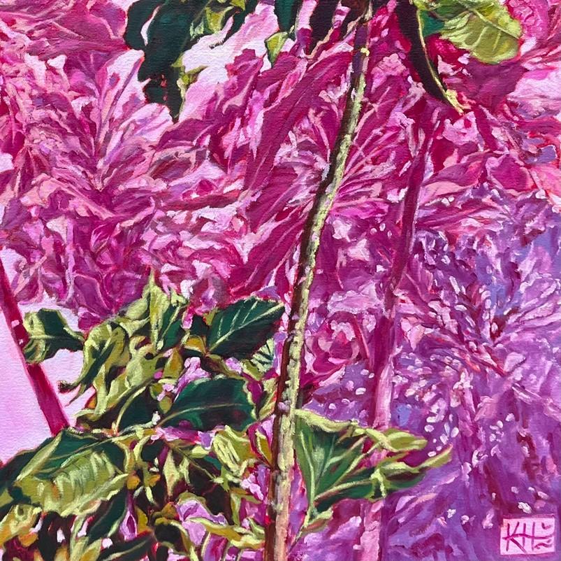 Rosa botanische Studie, Ölgemälde „Into the Woods – Forest Fever“, Botanical Study (Zeitgenössisch), Painting, von Karin Hopkinson