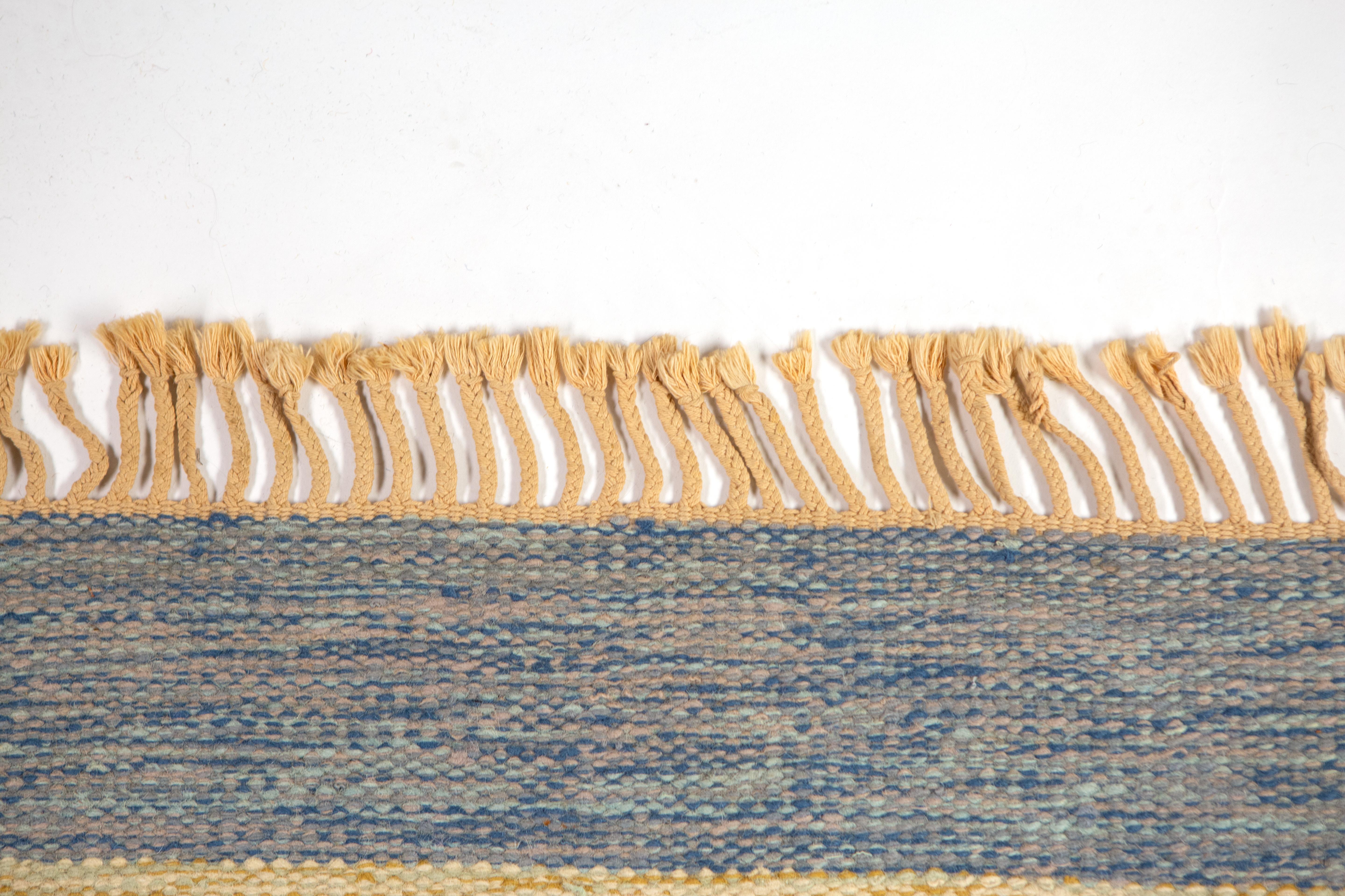Mid-Century Modern Karin Jönsson Swedish Flat-Weave Rug, Sweden, 1950s