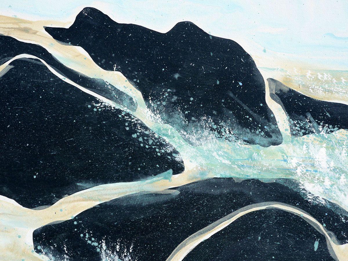 Rocce della spiaggia, Pittura, Acrilico su tela - Painting di Karin Lowney-Seed