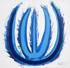 Blue Dynamite Tulip, Painting, Acrylic on Canvas