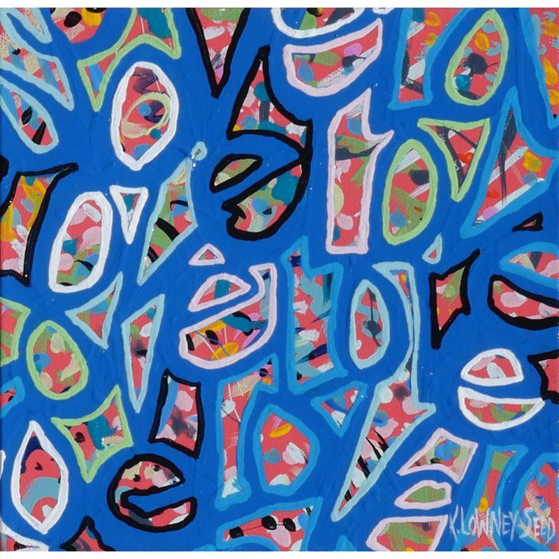 Karin Lowney-Seed Abstract Painting - Bluesy Kind of Love B, Painting, Acrylic on Canvas