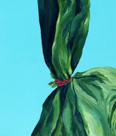 Bunny in Grün, Gemälde, Acryl auf Leinwand