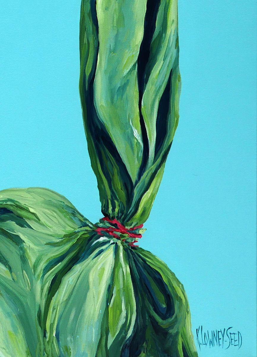 Bunny in Green, Painting, Acrylic on Canvas For Sale 1