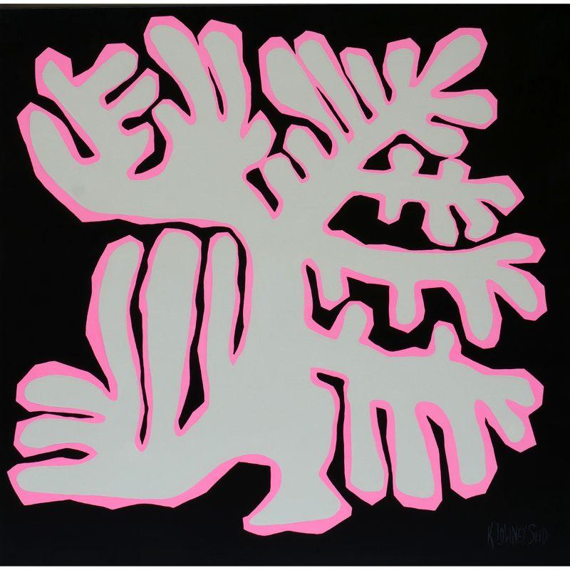Coral in Black and Pink, Painting, Acrylic on Canvas
