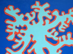 Coral in Blue and Aqua, Painting, Acrylic on Canvas