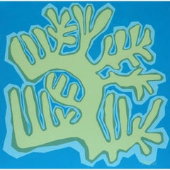 Koralle in Blau und Grn, Gemlde, Acryl auf Leinwand