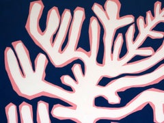 Coral in Navy and Pink, Painting, Acrylic on Canvas