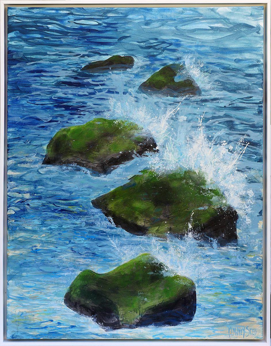 Jumping Rocks, Painting, Acrylic on Canvas For Sale 2