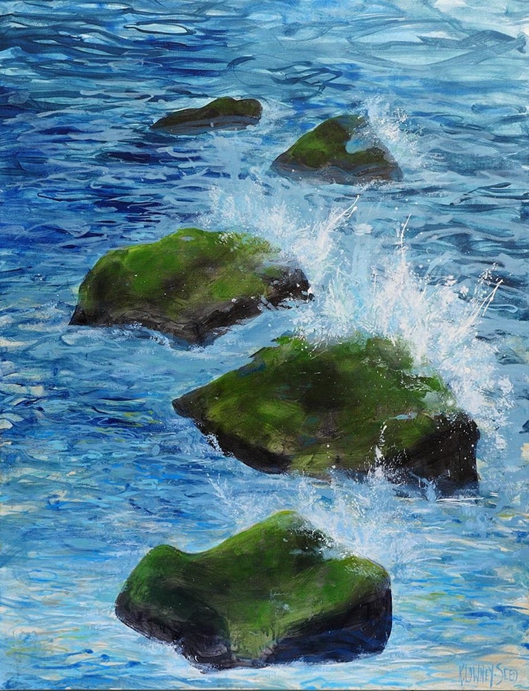 Karin Rocks Karin Lowney-Seed - Jumping Rocks, Painting, Acrylic on Canvas For Sale ...