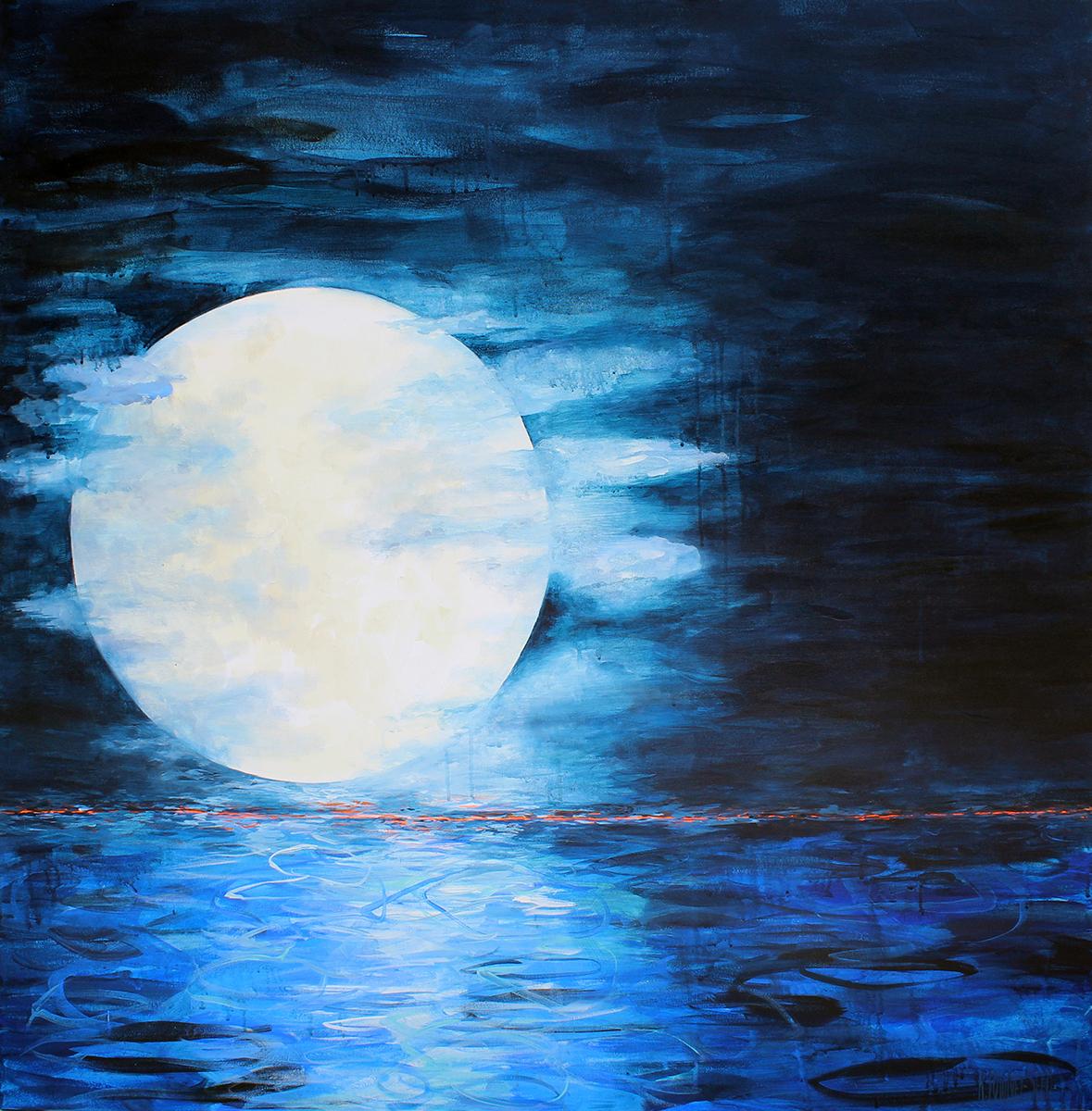 Karin Lowney-Seed Landscape Painting - Moon Dance, Painting, Acrylic on Canvas