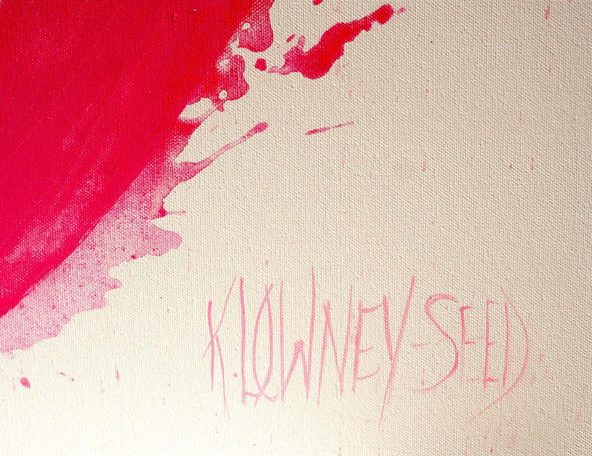 More Equality, Painting, Acrylic on Canvas - Pink Abstract Painting by Karin Lowney-Seed