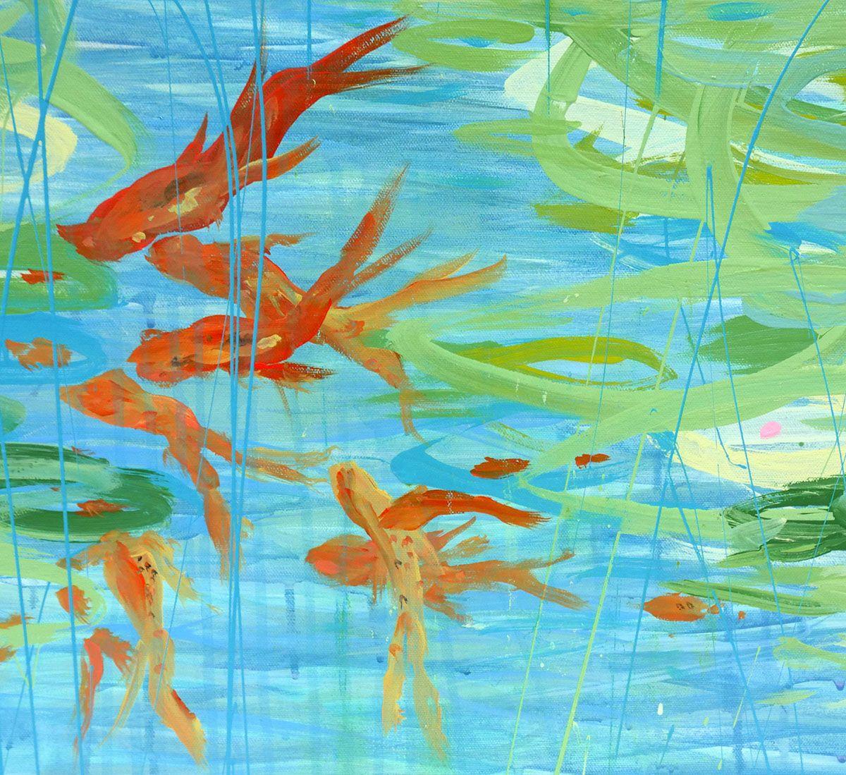 La Reunión III, Pintura, Acrílico sobre lienzo - Painting Abstracto de Karin Lowney-Seed