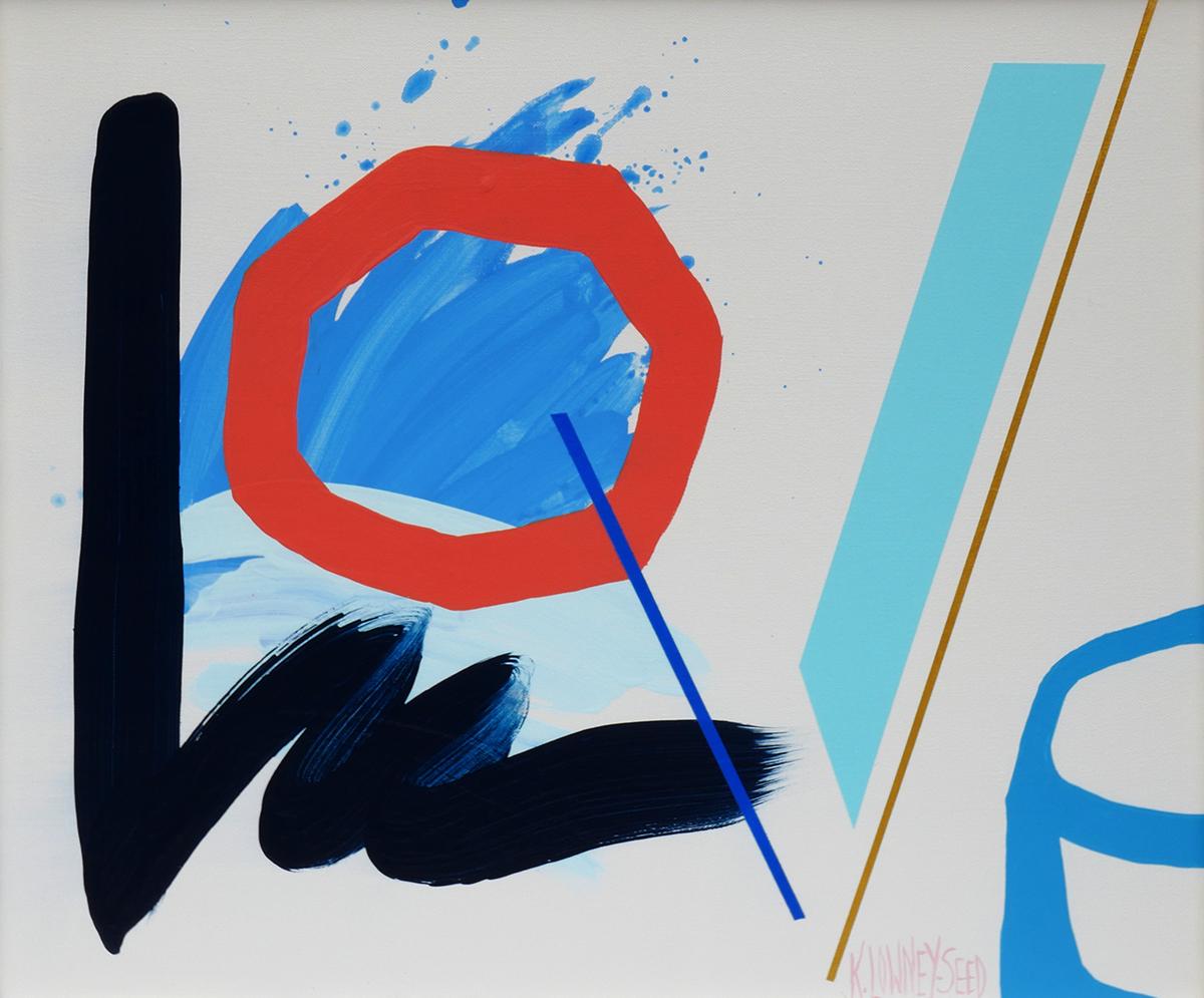 Abstract Painting di Karin Lowney-Seed - Il Progetto Amore #5, Pittura, Acrilico su tela