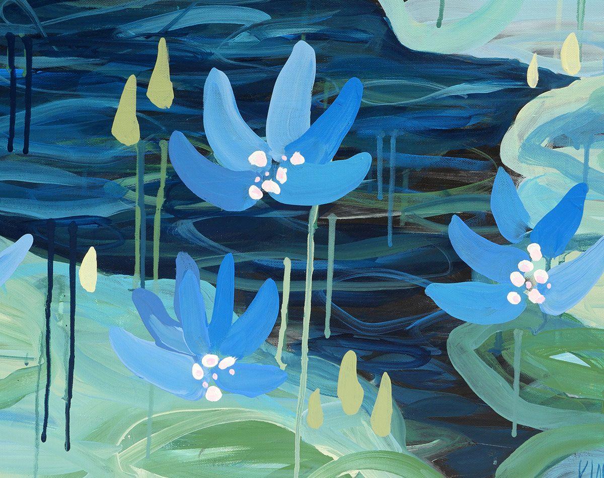 This is my current water series and I am focusing on ponds and lilies in this series.  :: Painting :: Abstract :: This piece comes with an official certificate of authenticity signed by the artist :: Ready to Hang: Yes :: Signed: Yes :: Signature