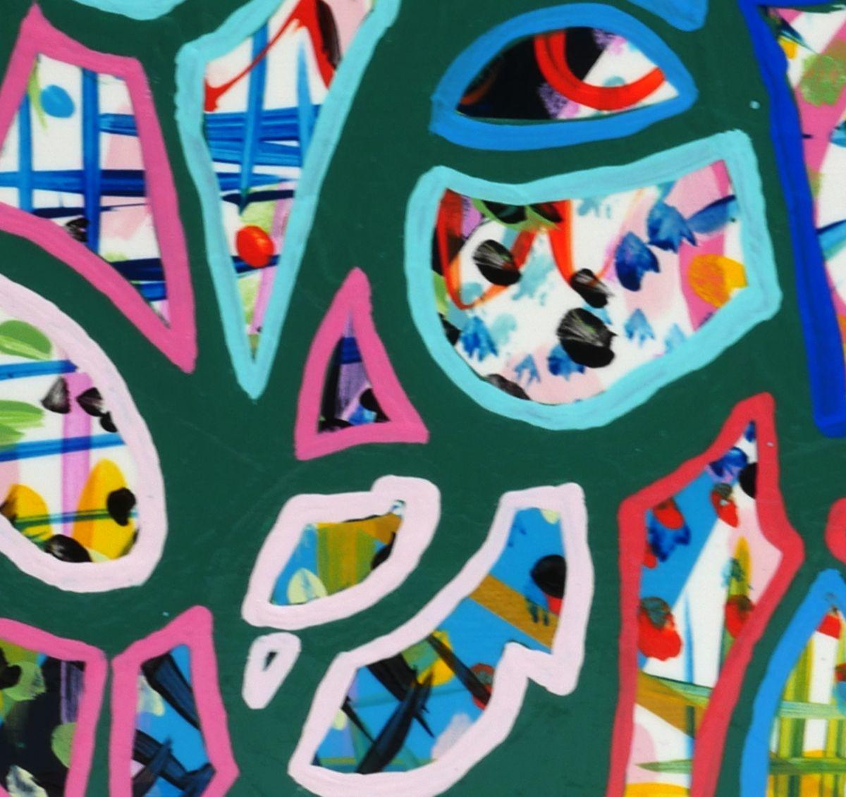 Todos se reunieron, Pintura, Acrílico sobre lienzo - Painting Abstracto de Karin Lowney-Seed