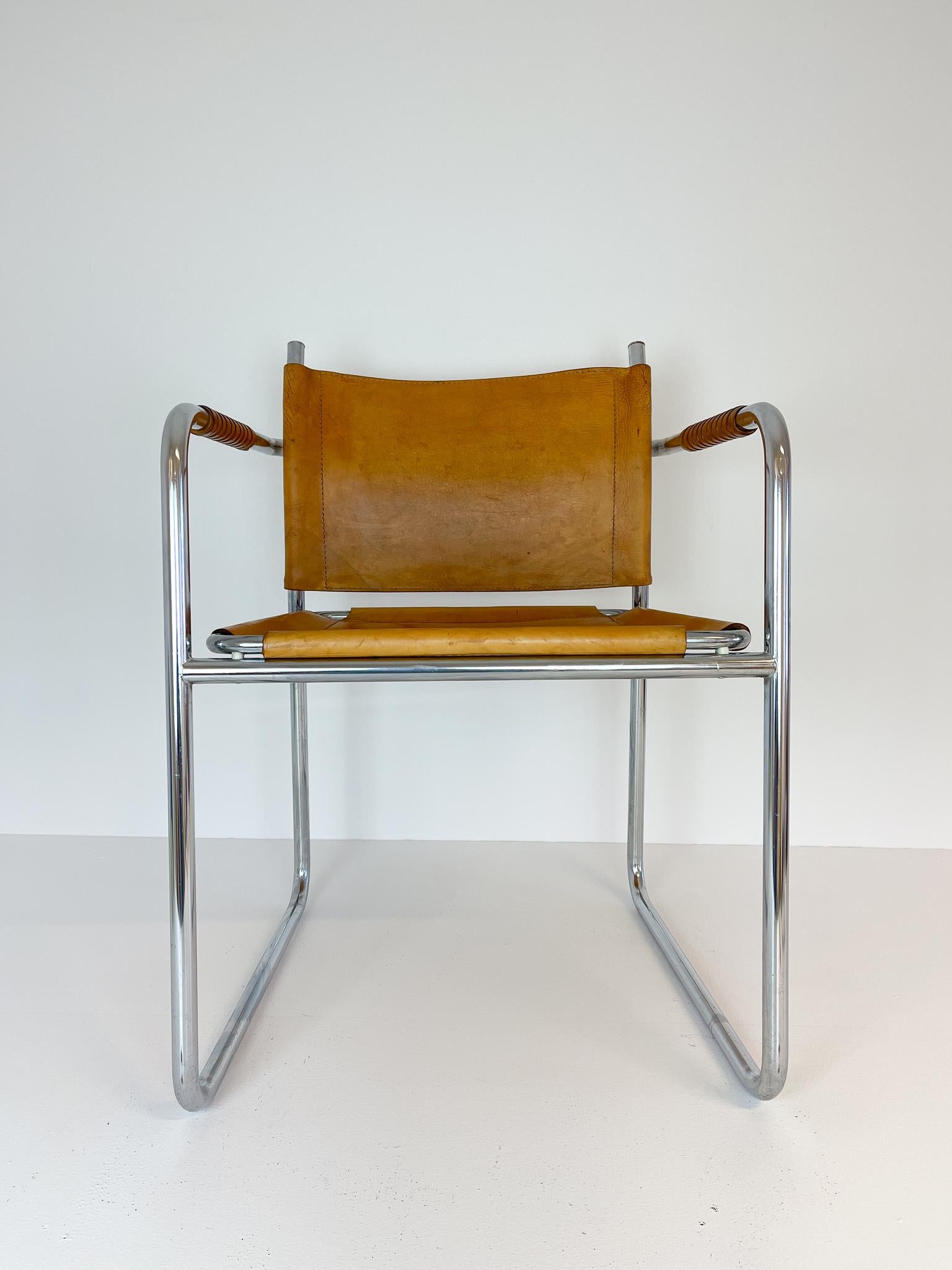 Karin Mobring Chrome and Leather Armchair Model Amiral by Ikea in Sweden 2