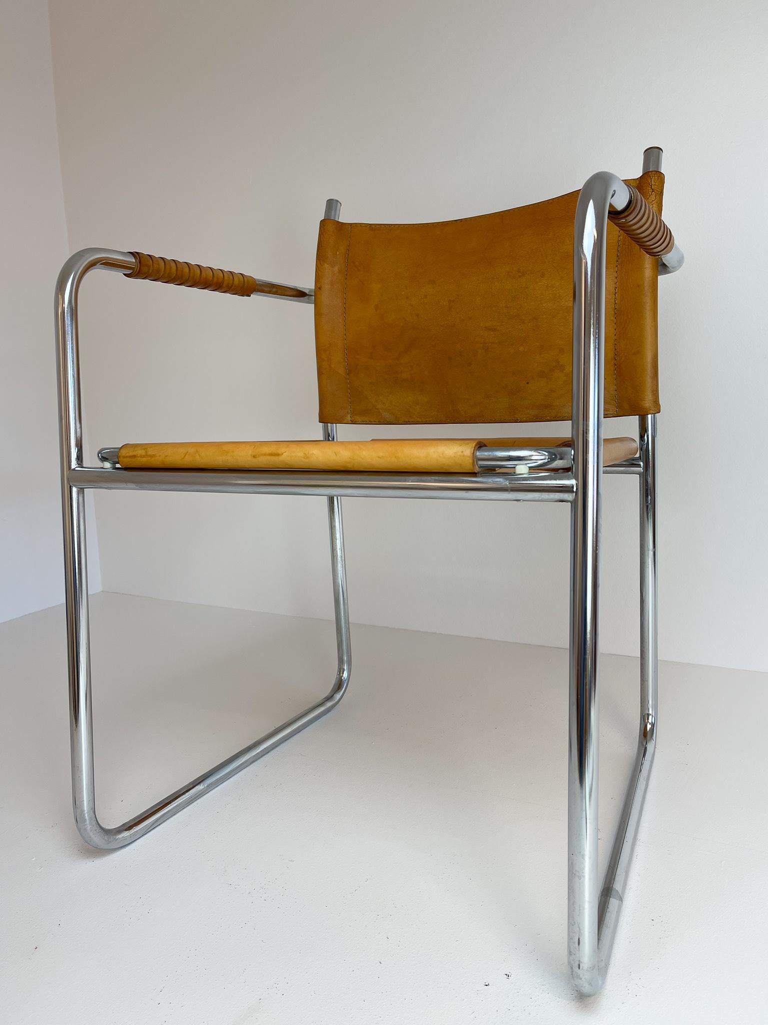 Karin Mobring Chrome and Leather Armchair Model Amiral by Ikea in Sweden 4