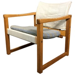 Karin Mobring "Diana" Safari Chair, Pine and Canvas, Sweden, 1970s