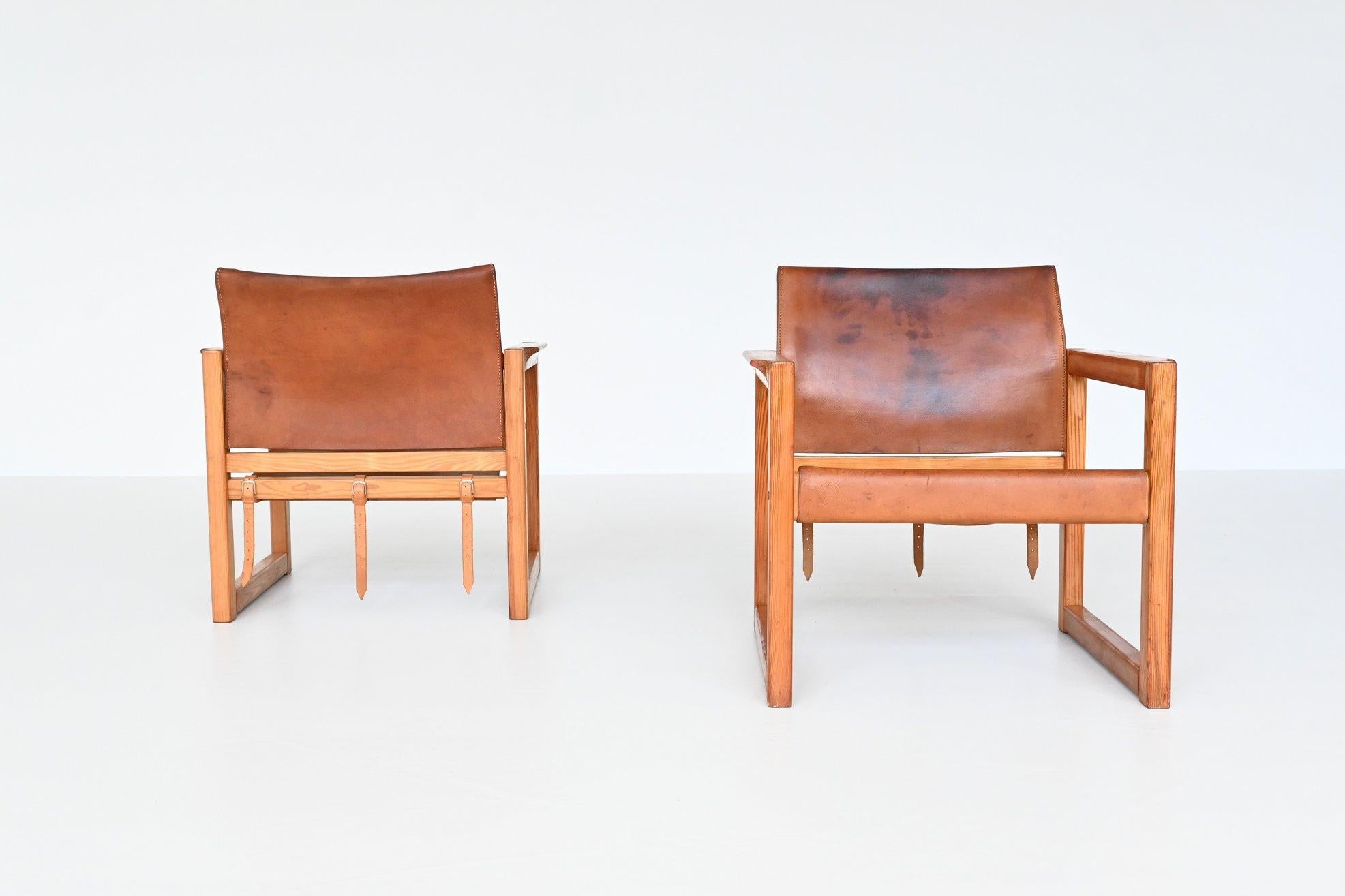 Leather Karin Mobring Diana Safari Lounge Chairs Ikea, Sweden, 1970