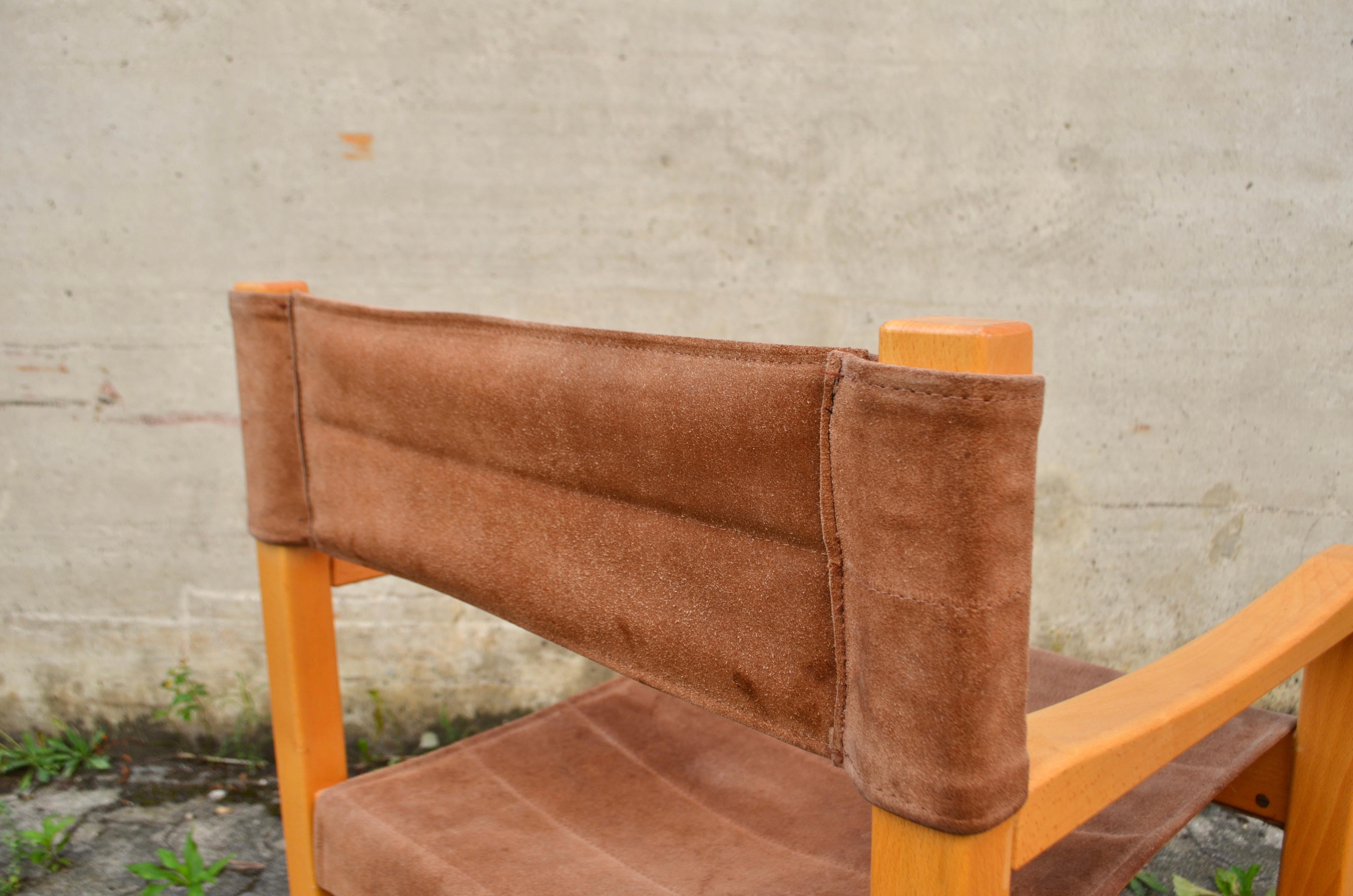 Leather Karin Mobring Model Diana brown Cognac Sling Lounge Chair Vintage Ikea, 1 of 2 For Sale