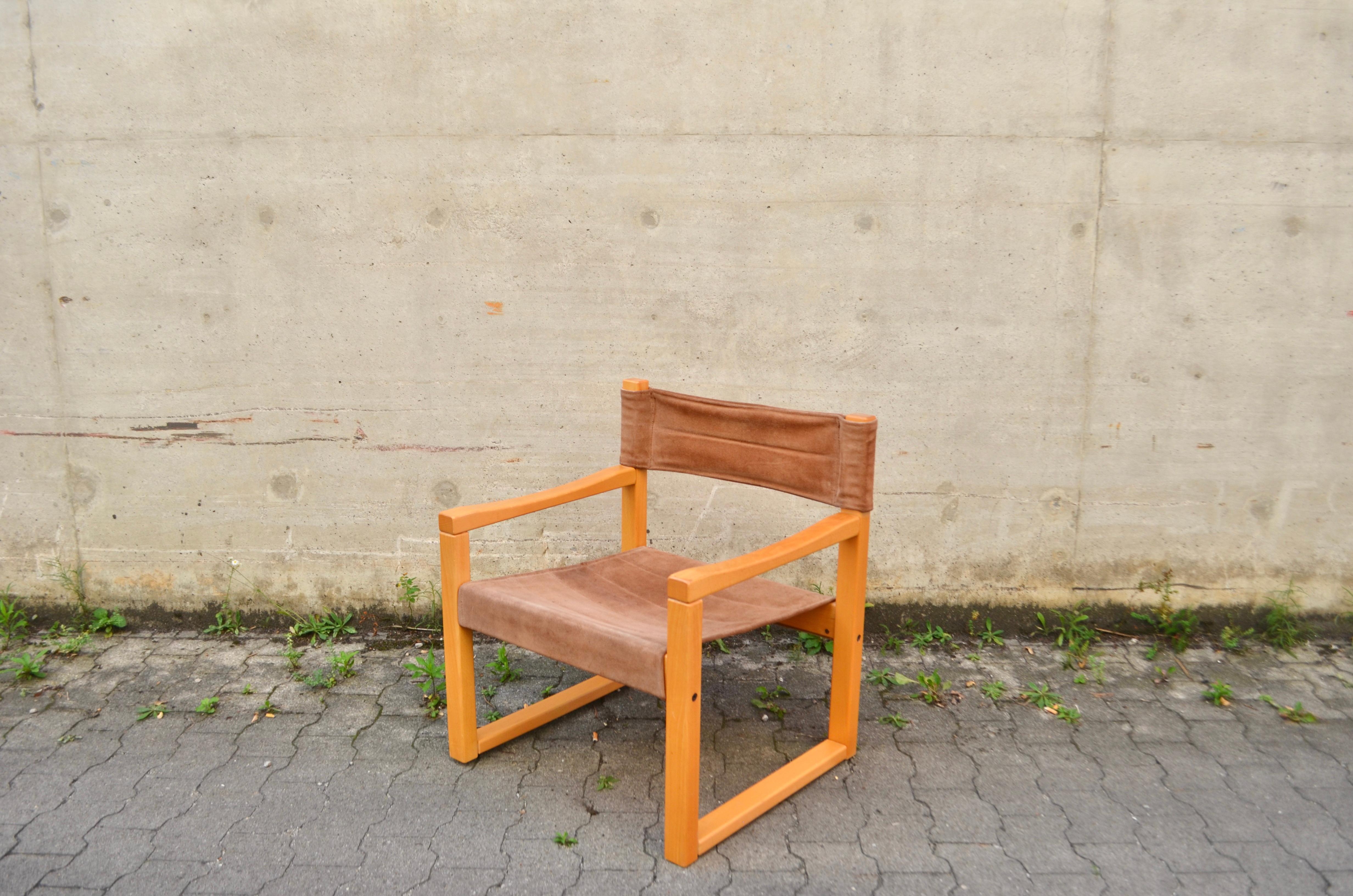Swedish Karin Mobring Model Diana brown Cognac Sling Lounge Chair Vintage Ikea, 1 of 2 For Sale