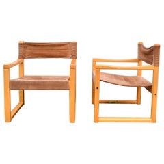 Karin Mobring Model Diana braun Cognac Sling Lounge Chair Vintage Ikea, 1 von 2