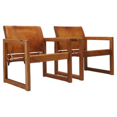 Karin Mobring Model Diana Cognac Sling Lounge Chair 1972