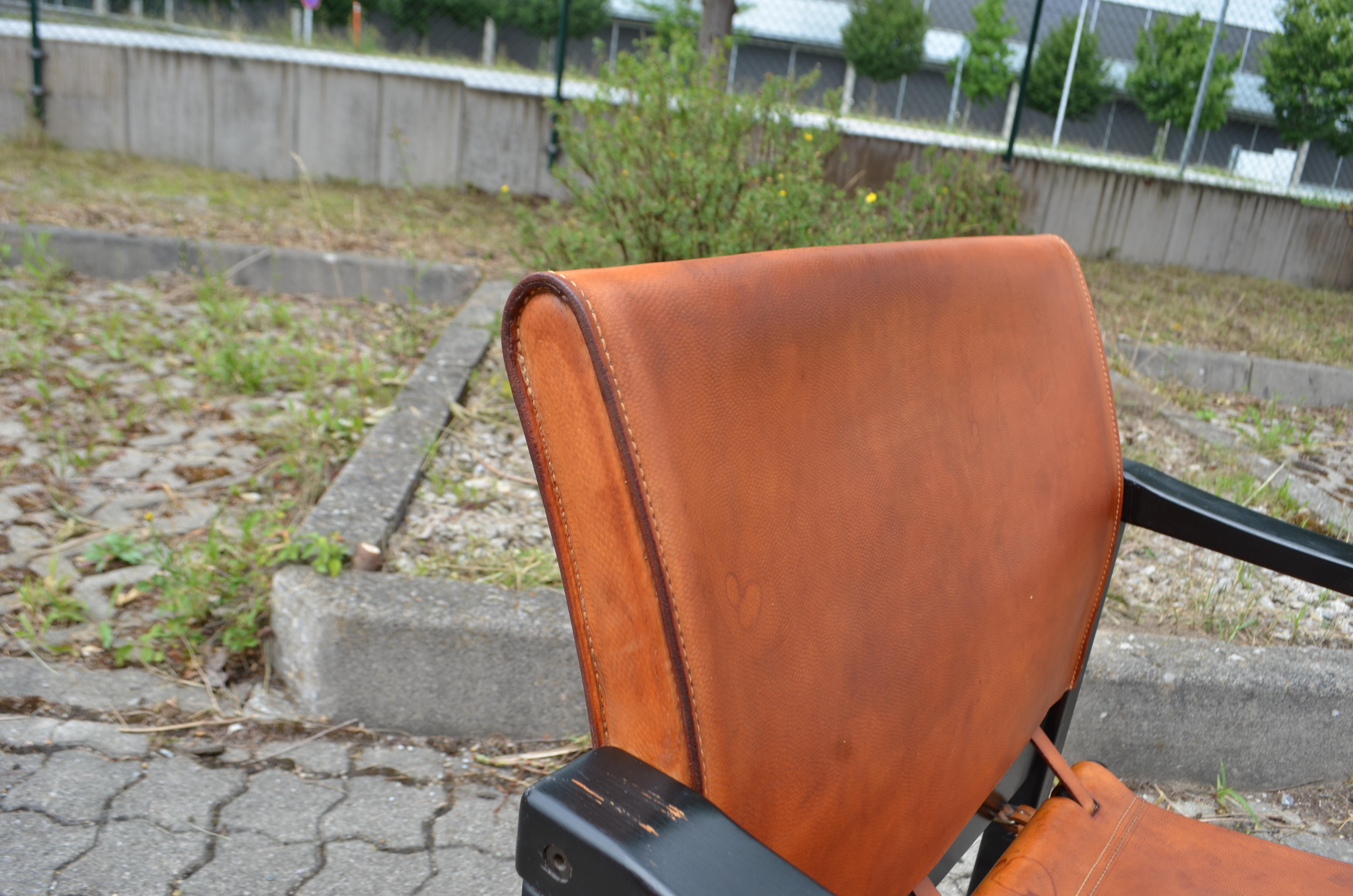 Karin Mobring Model Diana Cognac Sling Lounge Chair Vintage Ikea Black Frame For Sale 3