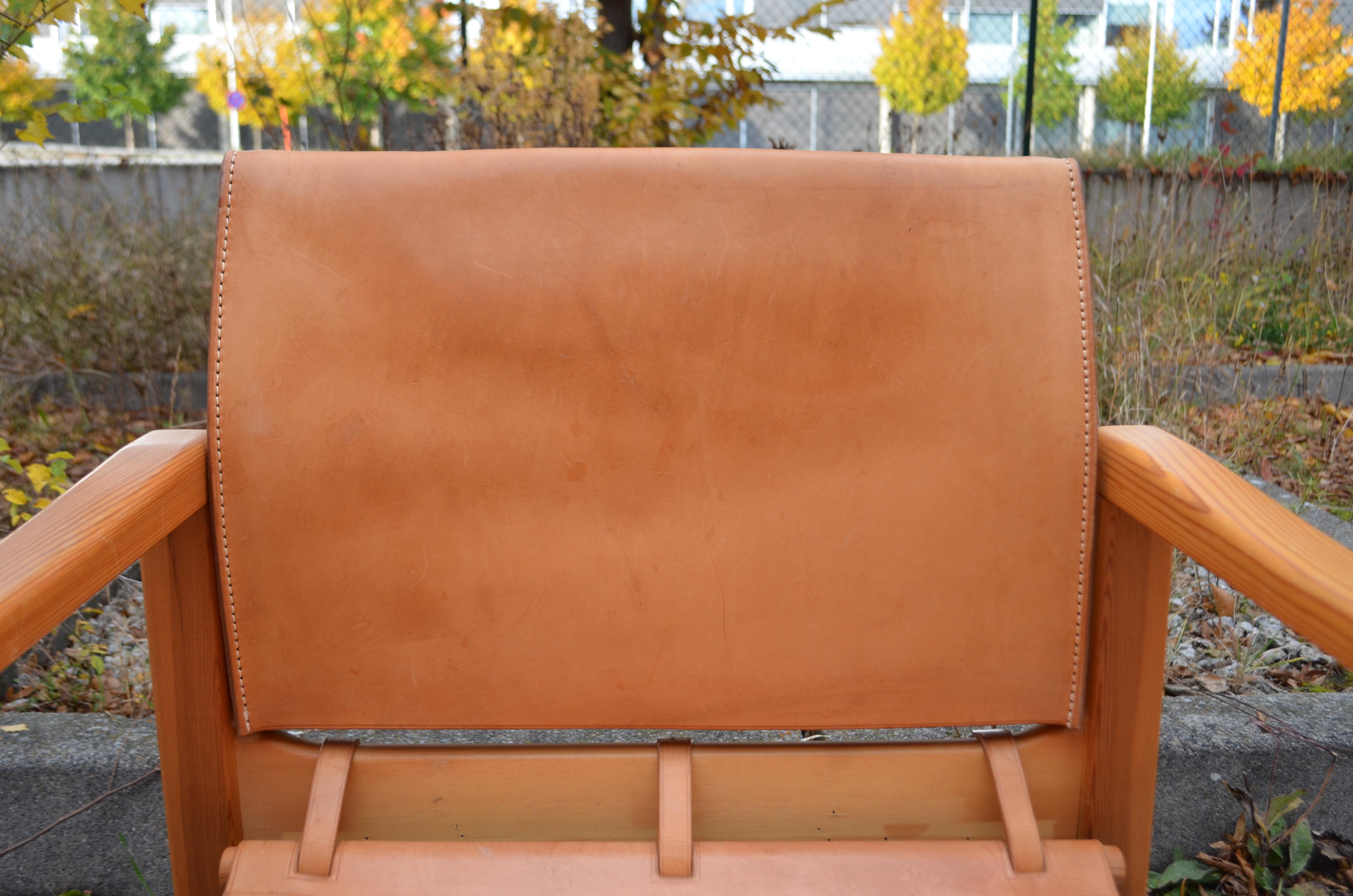 Late 20th Century Karin Mobring Model Diana Cognac Sling Lounge Chair Vintage Ikea For Sale