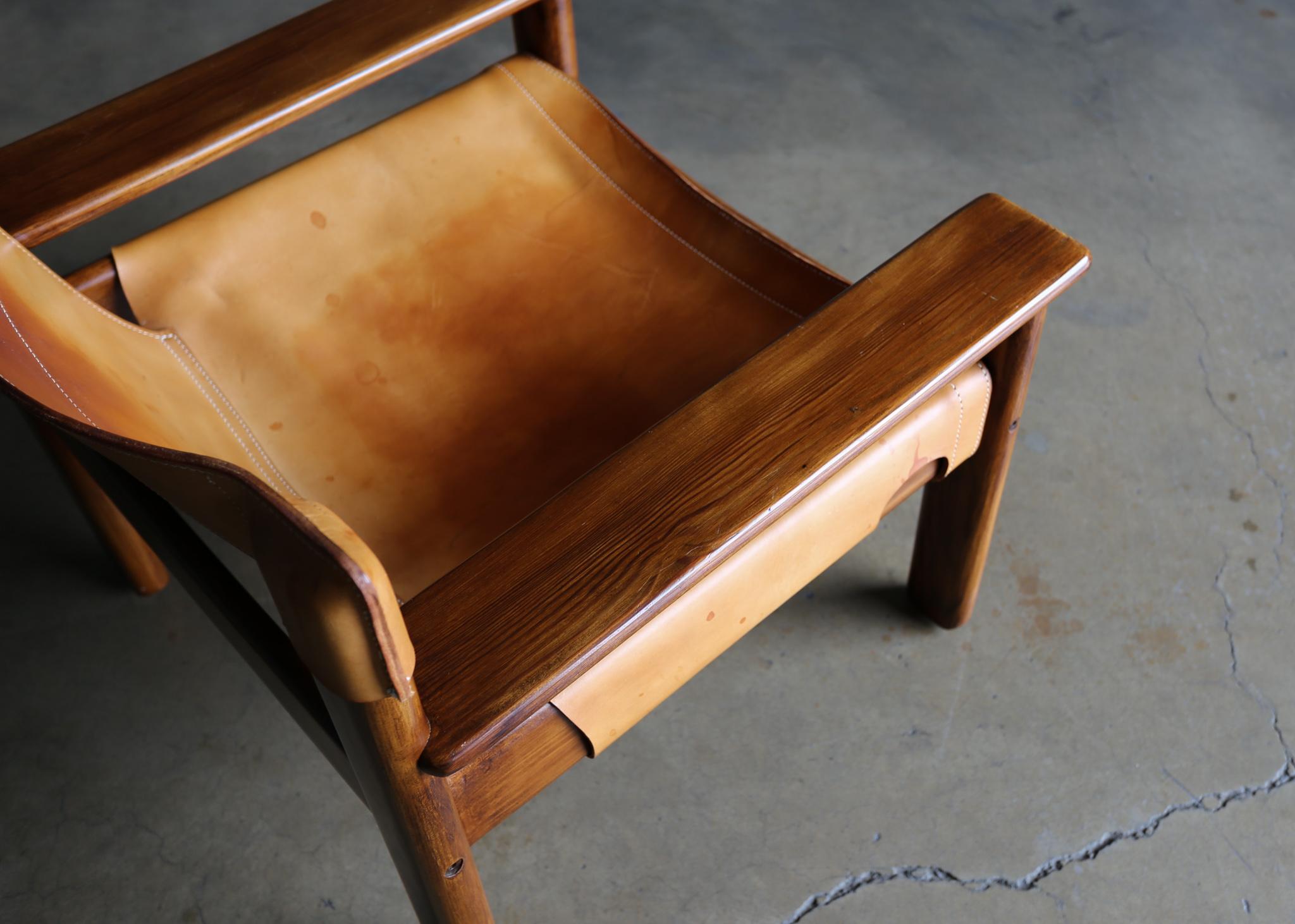Karin Mobring 'Natura' Saddle Leather & Pine Lounge Chairs for IKEA, circa 1970 4