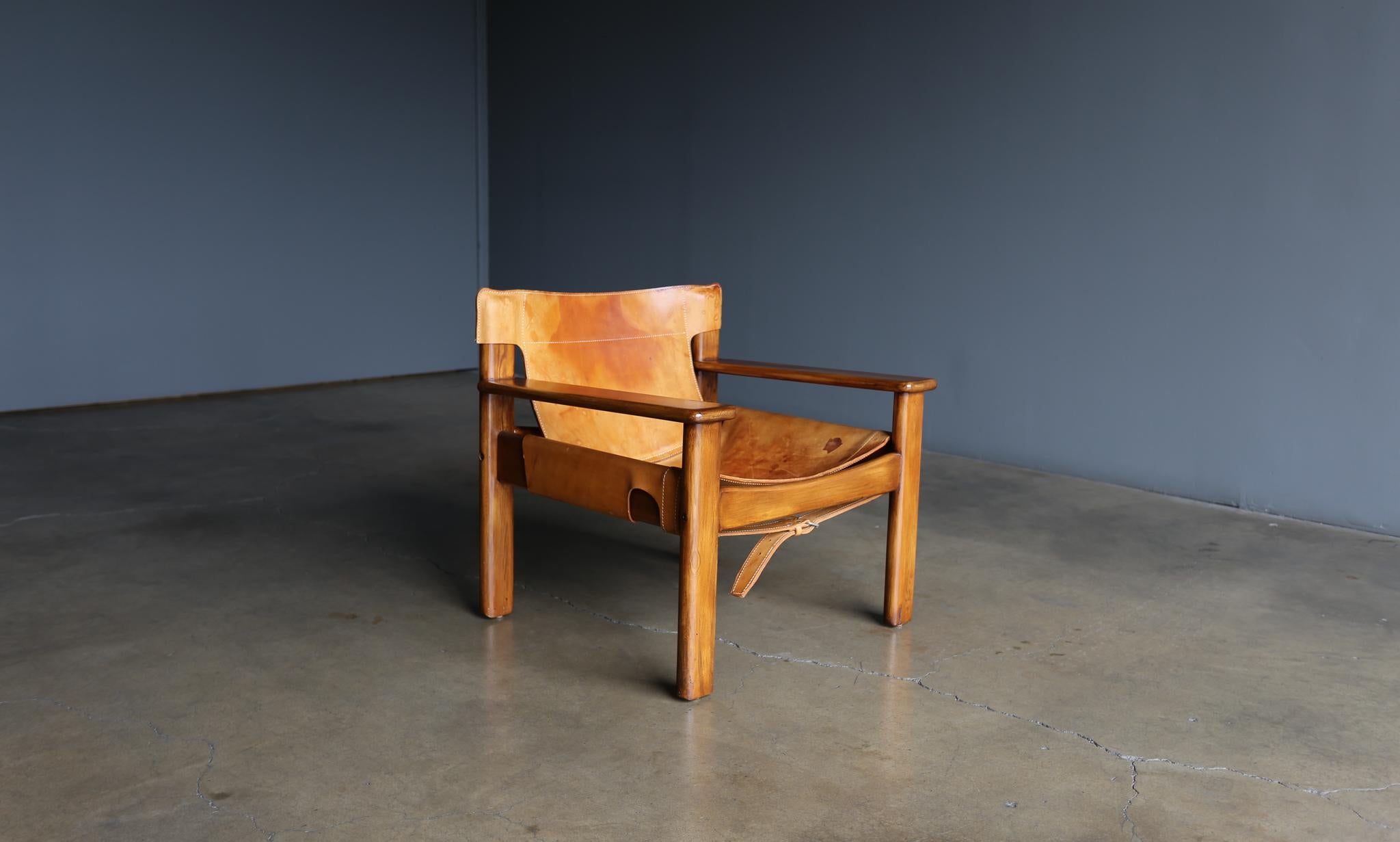 Karin Mobring 'Natura' Saddle Leather & Pine Lounge Chairs for IKEA, circa 1970 11