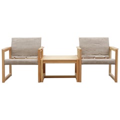 Karin Mobring Safari-Lounge-Set aus Kiefer und Segeltuch