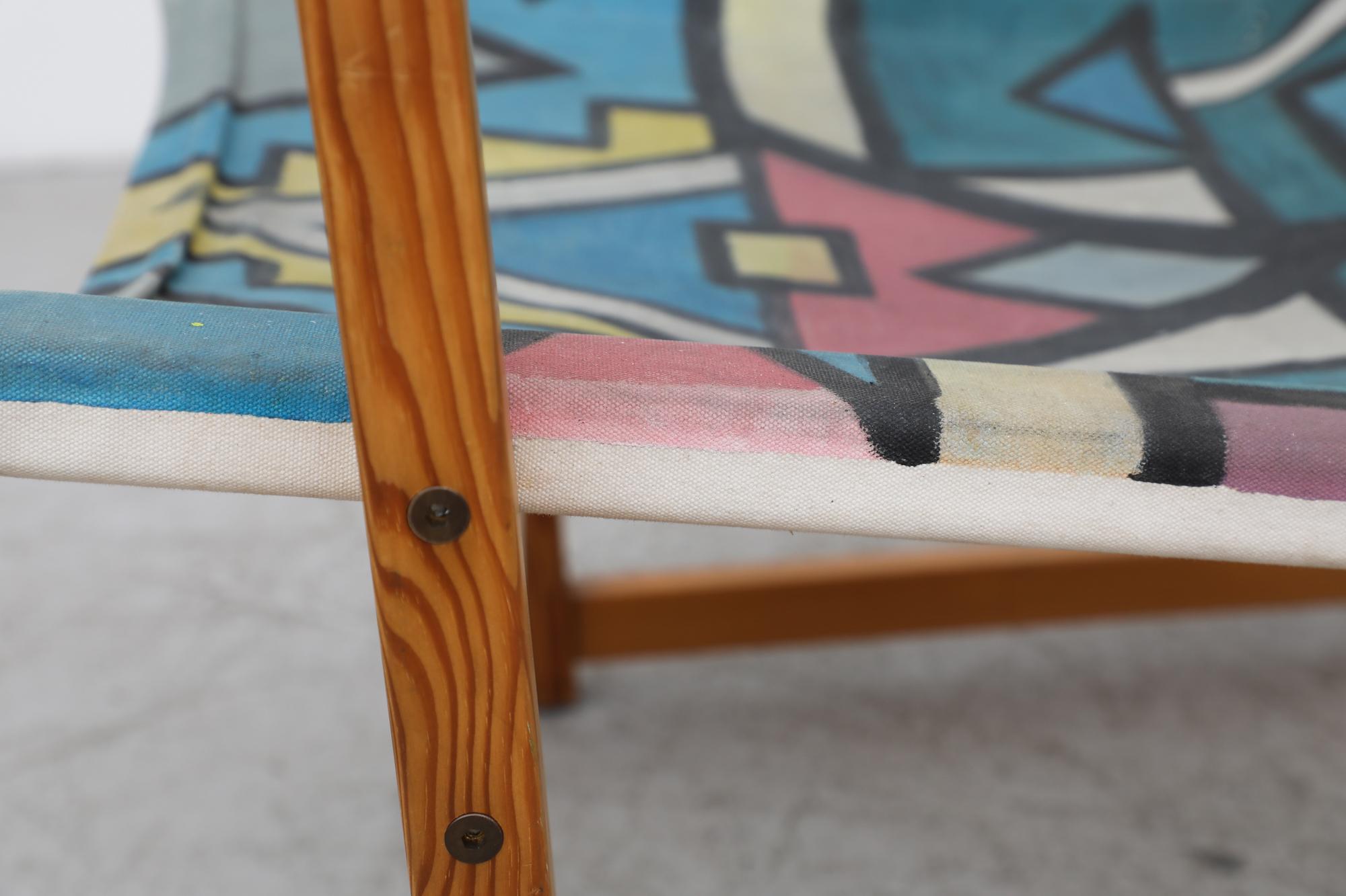 Karin Mobring Safari Chair with Hand Painted Canvas Seating 5