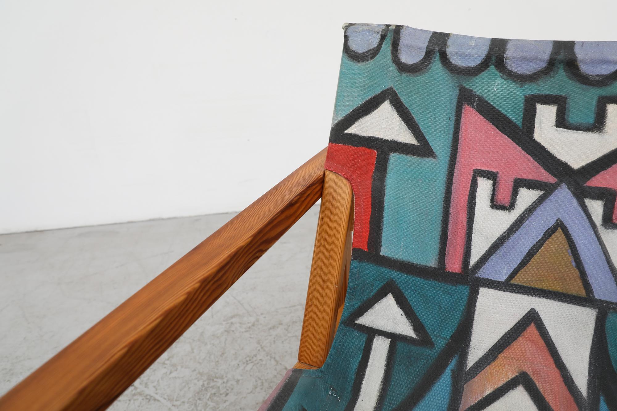Karin Mobring Safari Chair with Hand Painted Canvas Seating 2