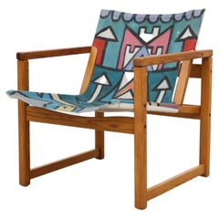 Karin Mobring Safari Chair with Hand Painted Canvas Seating