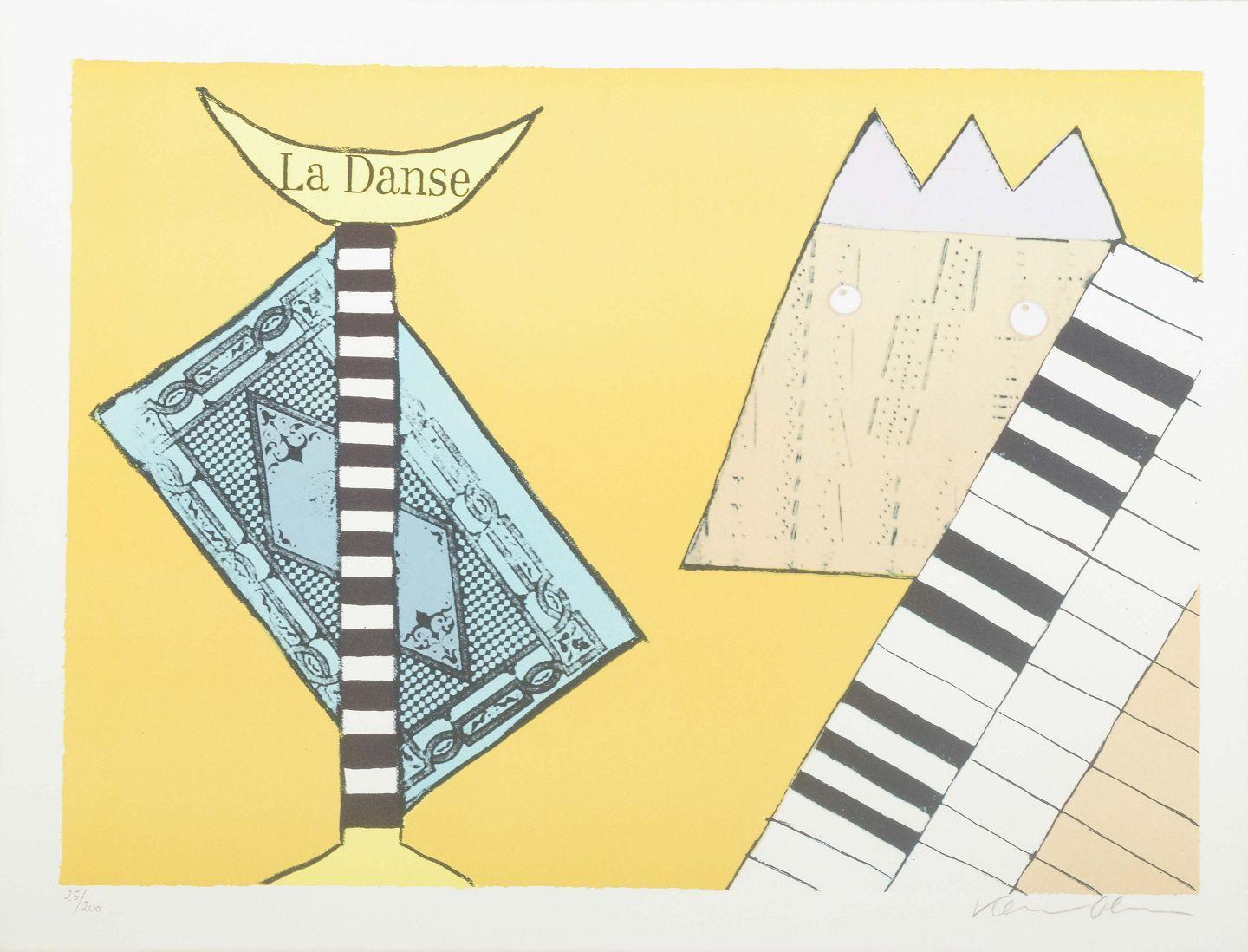 Karin Olesen. "La Danse". Lithographie en couleur sur papier. en vente