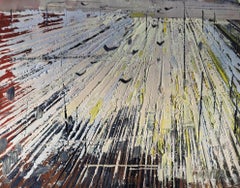 Abstraktes Ölgemälde „Stadtlinien 6“, Gemälde, Öl auf Leinwand
