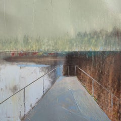 Abstraktes Ölgemälde „Lake 2“, Gemälde, Öl auf Leinwand