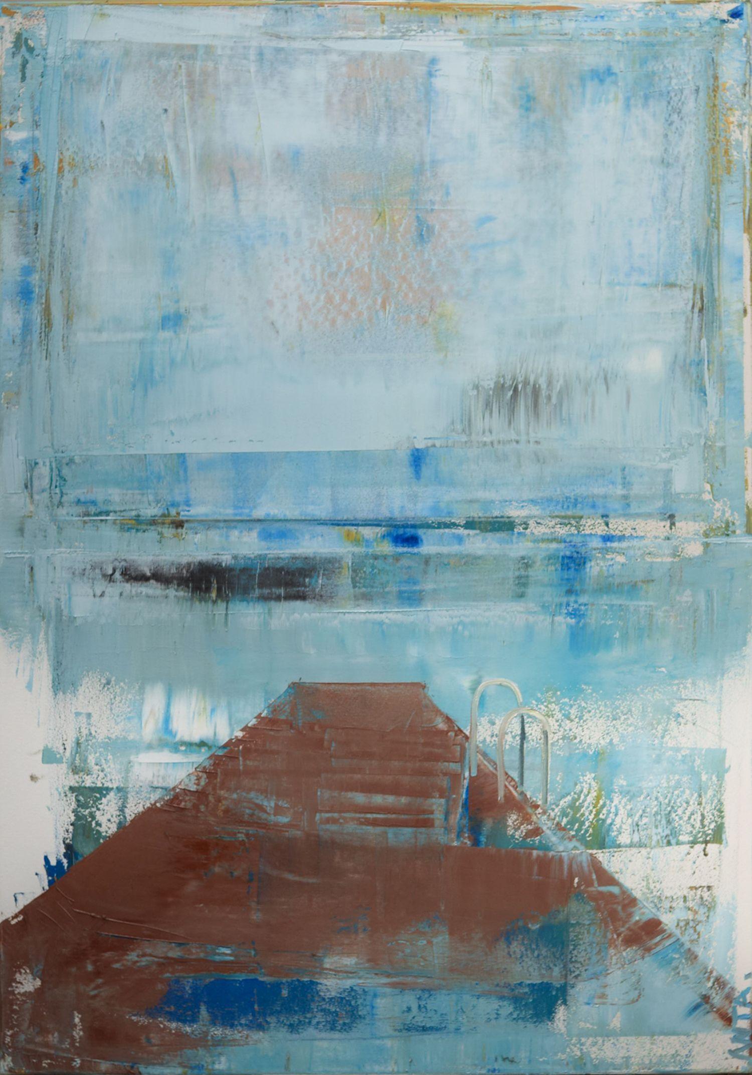 Karina Antonczak Abstract Painting - "Lake 5" oil painting, Painting, Oil on Canvas