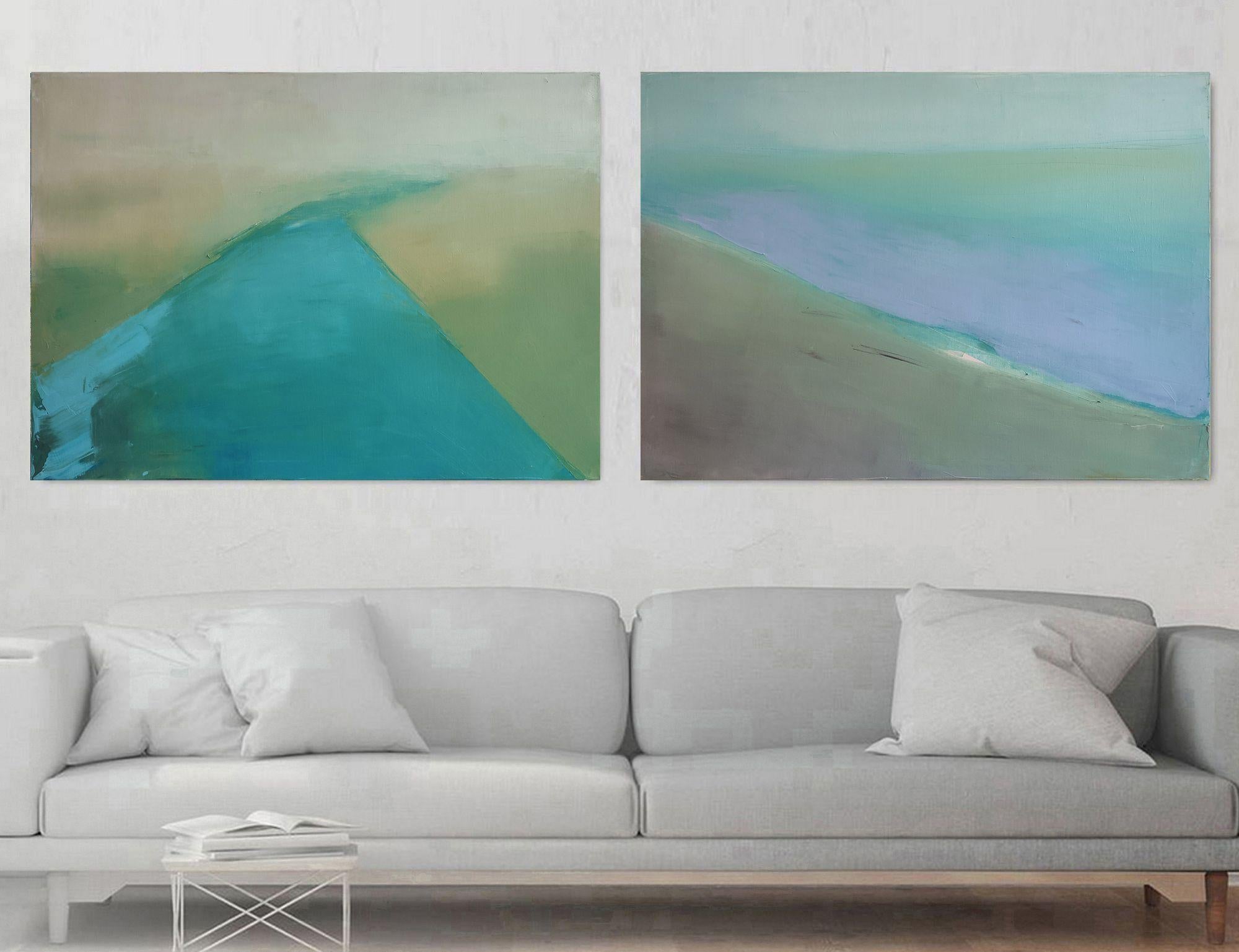 oil painting, diptych, stretched 