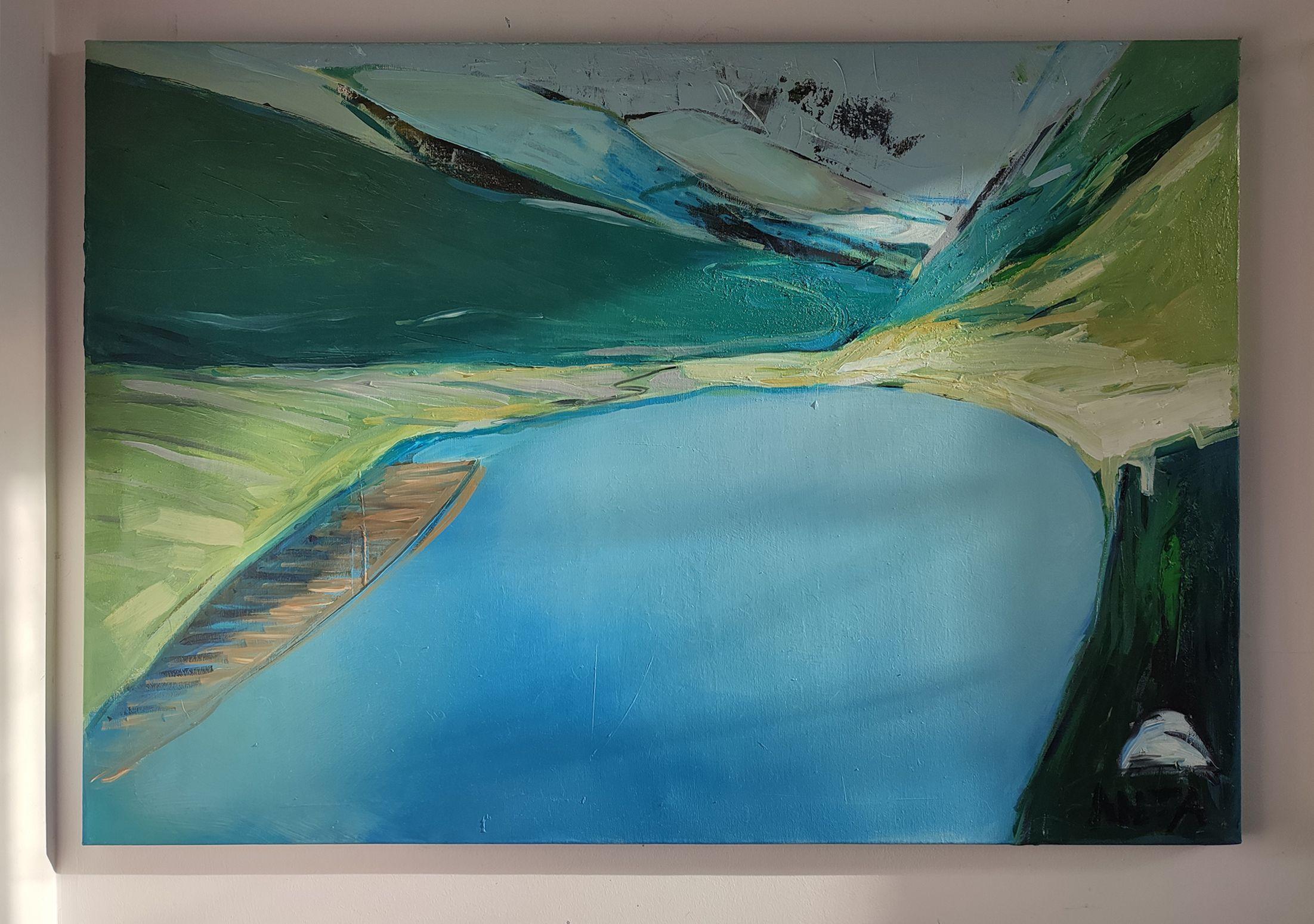oil painting Landscape18 Size 39 , 4/ 27 , 6 inches Painting Oil on Canvas For Sale 3