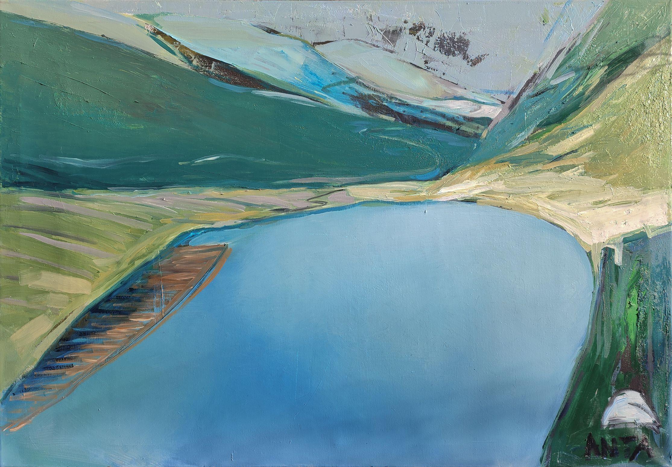 Ölgemälde Landschaft18 Größe 39 , 4/ 27 , 6 Zoll Gemälde Öl auf Leinwand