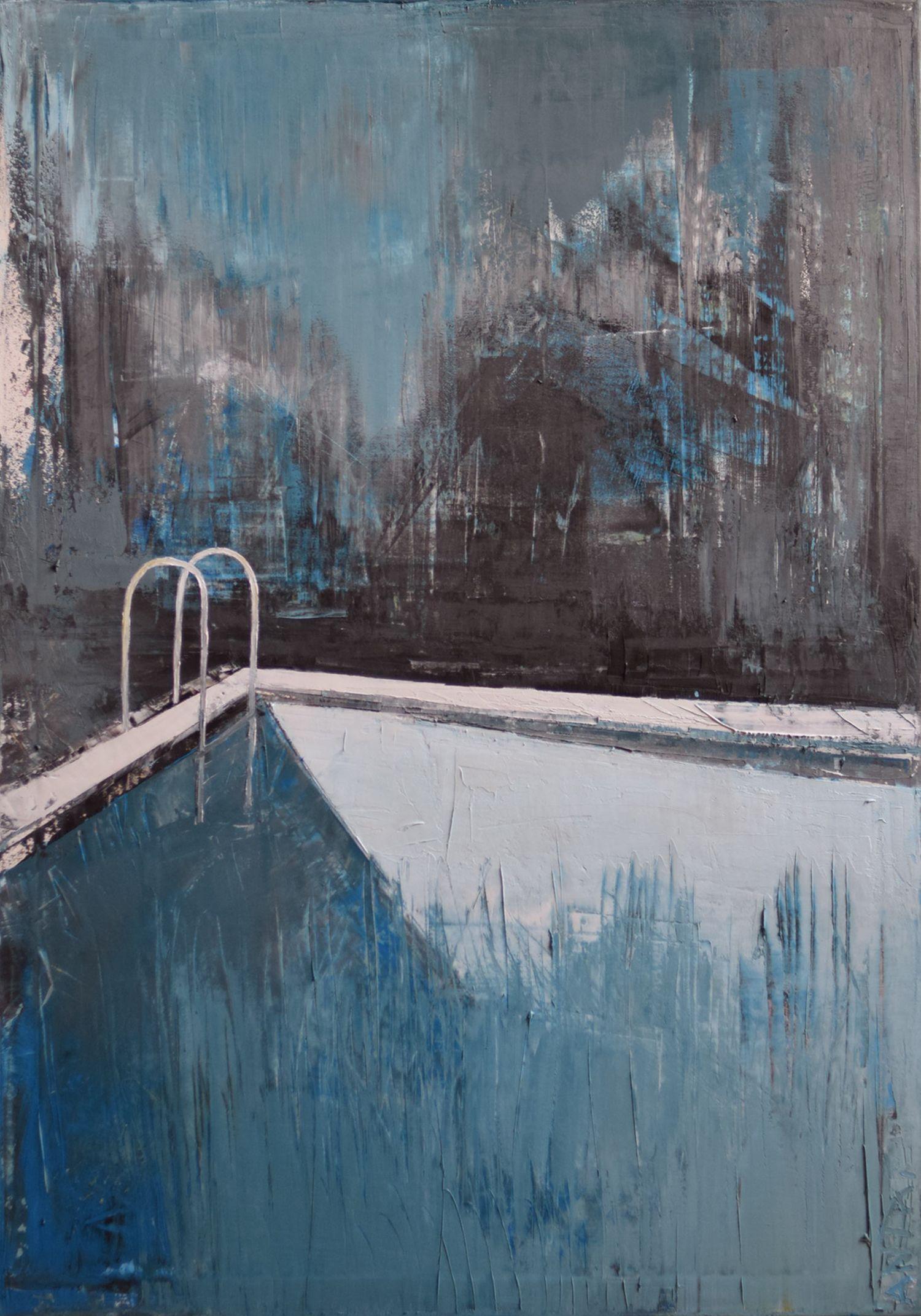 Karina Antonczak Abstract Painting - oil painting "Pool 5", Painting, Oil on Canvas