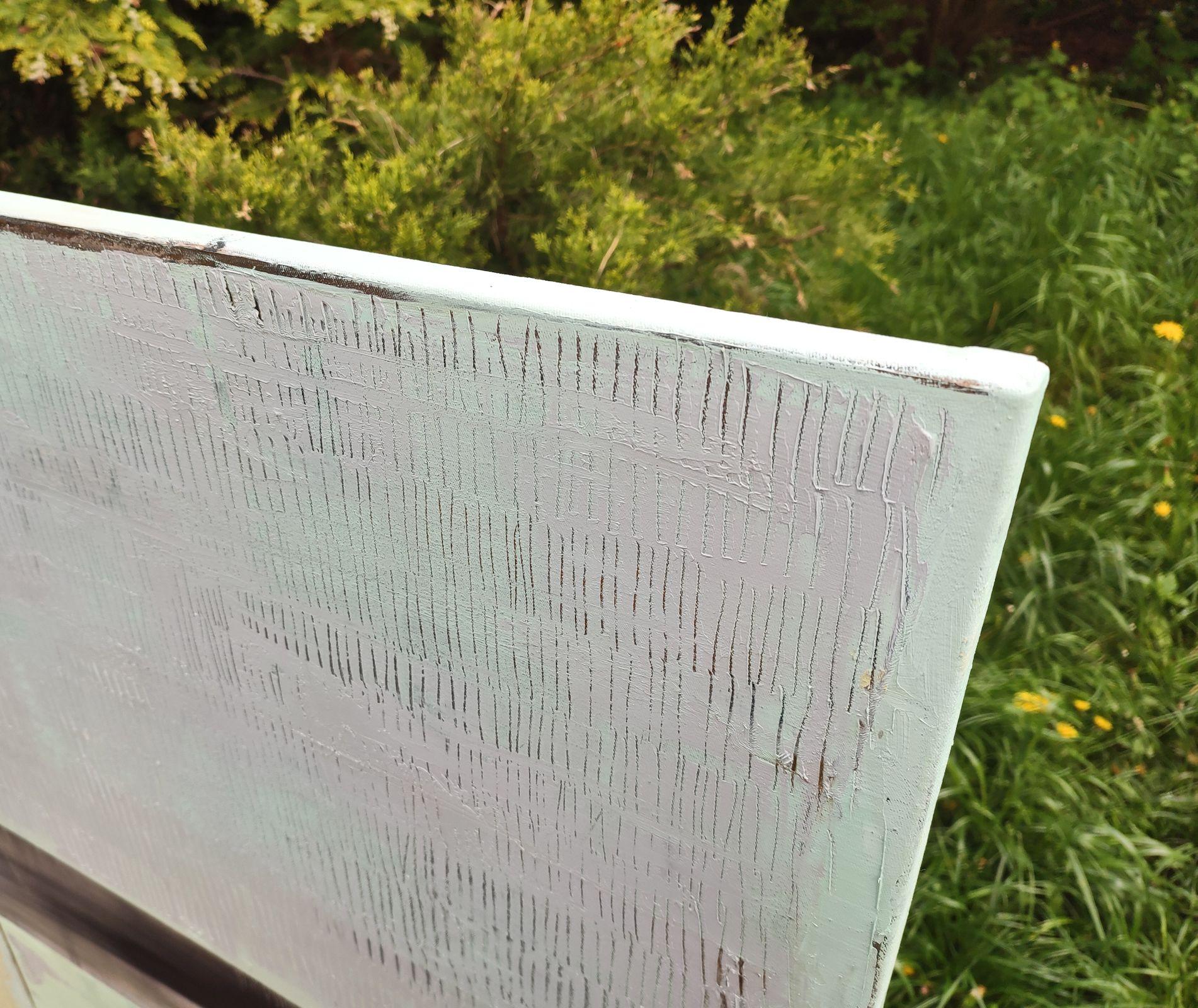 Oil painting stretched diptych 