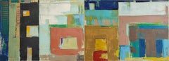 oil painting, stretched, diptych "Layer city 2", Painting, Oil on Canvas